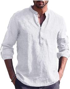 img 4 attached to 👕 Tinkwell Sleeve Casual Henley Shirts: Stylish Men's Clothing for Shirts