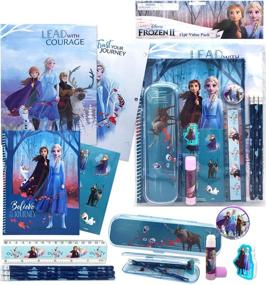 img 4 attached to Disney Frozen School Stationery Gift Set: Pencils, Eraser, Notebook, Case, Ruler, Folders and More for Back to School Supplies - Perfect for Pre-School and Kindergarten Education