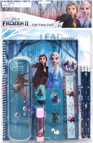 img 1 attached to Disney Frozen School Stationery Gift Set: Pencils, Eraser, Notebook, Case, Ruler, Folders and More for Back to School Supplies - Perfect for Pre-School and Kindergarten Education