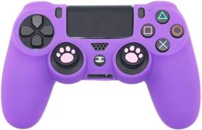 img 4 attached to Enhance Gaming Experience with BRHE PS4 Controller Skin: Anti-Slip Silicone Cover Case, Compatible with PS4 Slim/PS4 Pro Controllers, Includes 2 Cat Paw Thumb Grip Caps in Purple
