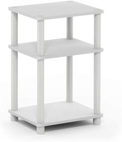 img 1 attached to FURINNO Just 3-Tier End Table, 1-Pack, White/White - Compact and Stylish Furniture Solution for any Space