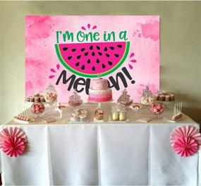 img 1 attached to 🍉 HUAYI 5x3ft Watermelon Princess 1st Birthday Photography Backdrop - Pink Melon Party Décor for Newborn Photoshoots and Baby Showers