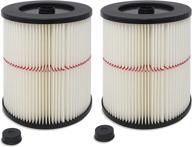 🔍 fette filter - pack of 2 - general purpose cartridge filter for craftsman red stripe vacuums - compare to part #17816 9-17816 logo