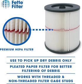 img 1 attached to 🔍 Fette Filter - Pack of 2 - General Purpose Cartridge Filter for Craftsman Red Stripe Vacuums - Compare to Part #17816 9-17816