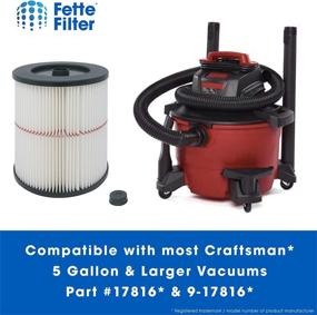 img 2 attached to 🔍 Fette Filter - Pack of 2 - General Purpose Cartridge Filter for Craftsman Red Stripe Vacuums - Compare to Part #17816 9-17816