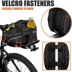 img 1 attached to 🔝 BV Bike Commuter Carrier Trunk Bag: Velcro Pump Attachment, Small Water Bottle Pocket & Shoulder Strap - Top-Rated for Efficient Cycling