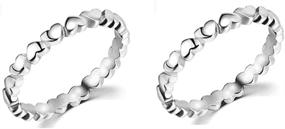 img 1 attached to Enhance Your Style with Fuqimanman2020 2pcs Heart Shaped Simple Stacking Ring Set
