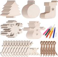 🎄 decorate your christmas in style with livder 66-piece unfinished wooden ornaments set: including 60 natural wood slices and 6 color pens for diy crafts, christmas tree, gift decorations logo