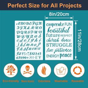 img 3 attached to 🎨 6-Piece Word Stencils for Painting Decor: Inspirational Quote Stencils, 8x11 Inches, Reusable Plastic Templates for Word Art, DIY Projects