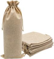 🍷 hrx package 10pcs burlap wine bags: perfect hessian cloth covers for 1.5l magnum bottles in christmas wedding parties логотип