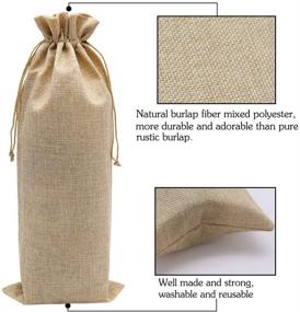 img 2 attached to 🍷 HRX Package 10pcs Burlap Wine Bags: Perfect Hessian Cloth Covers for 1.5L Magnum Bottles in Christmas Wedding Parties