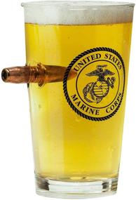 img 1 attached to 🍺 Authentic USMC Pint Glass: Hand Blown, Real 50 Cal Design - Marine Corps Gifts - 16 Oz. – USMC Veteran Owned Business