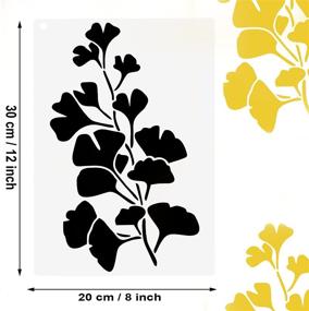 img 3 attached to 🎨 Enhance Your Artistic Crafts with the 8 PCS Large Reusable Leaf Painting Stencil Set - Perfect for Painting on Wood, Scrapbooks, and Walls - Includes Botanical Leaves Patterns - 12 x 8 inch Size - Ideal for Home Decor