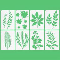 🎨 enhance your artistic crafts with the 8 pcs large reusable leaf painting stencil set - perfect for painting on wood, scrapbooks, and walls - includes botanical leaves patterns - 12 x 8 inch size - ideal for home decor logo