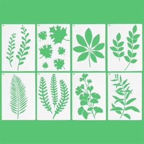 img 4 attached to 🎨 Enhance Your Artistic Crafts with the 8 PCS Large Reusable Leaf Painting Stencil Set - Perfect for Painting on Wood, Scrapbooks, and Walls - Includes Botanical Leaves Patterns - 12 x 8 inch Size - Ideal for Home Decor