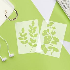 img 2 attached to 🎨 Enhance Your Artistic Crafts with the 8 PCS Large Reusable Leaf Painting Stencil Set - Perfect for Painting on Wood, Scrapbooks, and Walls - Includes Botanical Leaves Patterns - 12 x 8 inch Size - Ideal for Home Decor