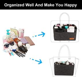 img 2 attached to 👜 EXIN DECHEN Handbag Zipper Purse Organizer Insert - Bags Organizer Insert, Bag-in-Bag, Handbag & Tote Organizer for Speedy Neverfull Tote