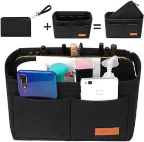 img 1 attached to 👜 EXIN DECHEN Handbag Zipper Purse Organizer Insert - Bags Organizer Insert, Bag-in-Bag, Handbag & Tote Organizer for Speedy Neverfull Tote