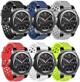 img 4 attached to Premium 22mm Silicone Watch Bands for Samsung Gear S3 Frontier, S3 Classic, Galaxy Watch 46mm, Moto 360 2nd Gen 46mm - High-Quality and Compatible!