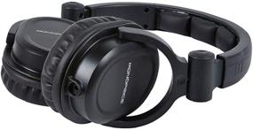img 1 attached to Monoprice Premium Hi-Fi DJ Style Over-The-Ear Pro Headphones with Inline Mic/Controller - Black