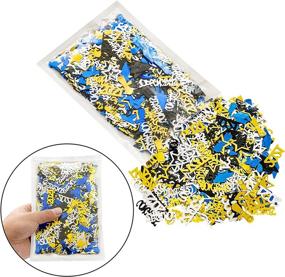 img 1 attached to 🎉 2021 Graduation Confetti – 2 Oz / 1500 Pieces. Graduation Party Supplies in Gold, Black, Silver, and Blue – CONGRATS, Stars, Cap, Diploma, and 2021 Confetti