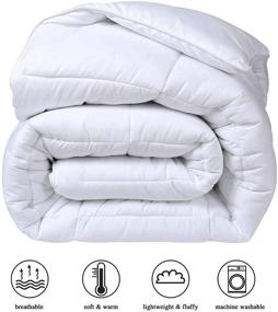 img 3 attached to COHOME Queen 2100 Series Cooling Comforter - All-Season Down Alternative Quilted Duvet Insert - Winter Warm Luxury Hotel Comforter - Reversible & Machine Washable - White (88X88)