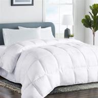 cohome queen 2100 series cooling comforter - all-season down alternative quilted duvet insert - winter warm luxury hotel comforter - reversible & machine washable - white (88x88) logo
