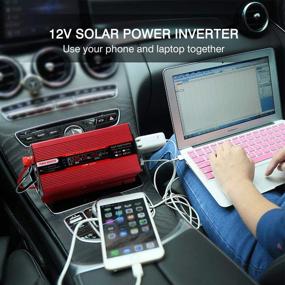 img 2 attached to 🚗 High-Powered 3000W Car Solar Power Inverter | DC 12V to AC 220V | USB Sine Wave Converter | Outdoor Emergency Power Supply