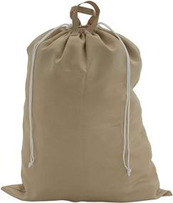 img 2 attached to Set of 2 Large Laundry Bags with Handles and Drawstring in Blue and Beige - Household Essentials/2 Pack