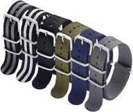 🎖️ carty military nylon strap 6-pack: durable watch band replacements for men and women - 18mm, 20mm, and 22mm sizes logo