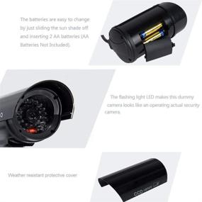 img 2 attached to WALI Bullet Dummy Fake Surveillance Security CCTV Dome Camera: Enhance Your Security with 4-Pack Indoor/Outdoor Cameras, 1 Flashing LED Light, and Security Alert Sticker Decals