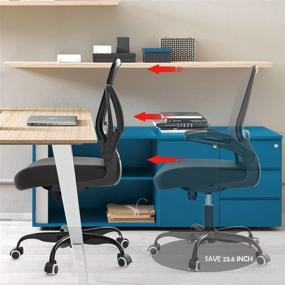 img 3 attached to 🪑 Mimoglad Home Office Chair: Ergonomic Desk Chair with Lumbar Support, Flip-up Arms, and Breathable Mesh - Black