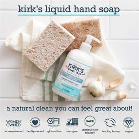 img 1 attached to 🧼 Kirk's Odor-Neutralizing Unscented Natural Hand Soap - Castile Liquid Soap Pump Bottle, Moisturizing & Hydrating Kitchen Hand Wash, 12 Fl Oz. Bottle, 4-Pack