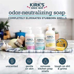 img 3 attached to 🧼 Kirk's Odor-Neutralizing Unscented Natural Hand Soap - Castile Liquid Soap Pump Bottle, Moisturizing & Hydrating Kitchen Hand Wash, 12 Fl Oz. Bottle, 4-Pack