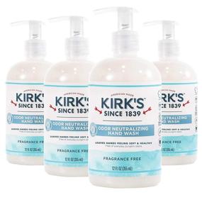 img 4 attached to 🧼 Kirk's Odor-Neutralizing Unscented Natural Hand Soap - Castile Liquid Soap Pump Bottle, Moisturizing & Hydrating Kitchen Hand Wash, 12 Fl Oz. Bottle, 4-Pack