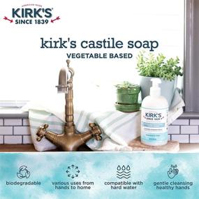 img 2 attached to 🧼 Kirk's Odor-Neutralizing Unscented Natural Hand Soap - Castile Liquid Soap Pump Bottle, Moisturizing & Hydrating Kitchen Hand Wash, 12 Fl Oz. Bottle, 4-Pack