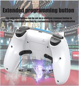 img 3 attached to 🎮 PS4 Wireless Controller - Double Vibration, 6-Axis Gyro Sensor, Speaker, Built-in Audio Jack, Charging Cable Included (White)