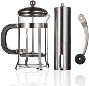 img 3 attached to ☕ Ultimate Coffee Brewing Set: Adjustable Manual Coffee Grinder, French Press Maker, & Heat Resistant Filter Pot