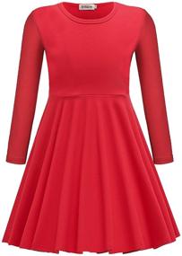 img 4 attached to 👗 TriKalor Skater Dresses with Sleeve and Pockets for Girls' Clothing