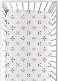 img 4 attached to 🏀 Red and White Baseball Patch Sports Collection Baby/Toddler Fitted Crib Sheet by Sweet Jojo Designs