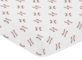 img 2 attached to 🏀 Red and White Baseball Patch Sports Collection Baby/Toddler Fitted Crib Sheet by Sweet Jojo Designs