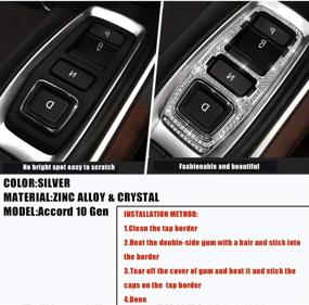 img 2 attached to GeeGee 1 шт. блестящие аксессуары рельефным Замените Car Shift Knob, детали украшения зеркальцем с кристаллами смолы совместимы с Honda Accord 10Th Gen Sedan (Ручка коробки передач)