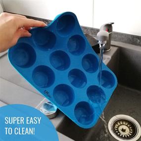 img 1 attached to 🧁 KPKitchen Silicone Muffin Pan - Nonstick 12 Cup - Includes Free Muffin Cups - BPA Free & 100% Silicone Cupcake Pan – Dishwasher Safe Muffin Molds & Cupcake Tray