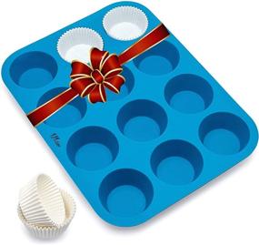 img 4 attached to 🧁 KPKitchen Silicone Muffin Pan - Nonstick 12 Cup - Includes Free Muffin Cups - BPA Free & 100% Silicone Cupcake Pan – Dishwasher Safe Muffin Molds & Cupcake Tray