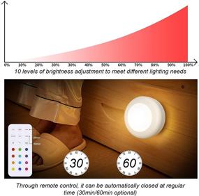 img 2 attached to 🔦 HFCDL LED Puck Lights with Remote Control, Wireless RGBW Color Changing Closet Battery Light, 50lm - 6-Pack