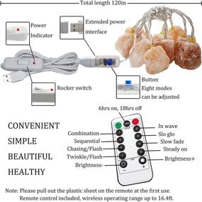 img 3 attached to 🔮 Himalayan Rock Salt Crystal Lamp with Dimmable Function, Himalayan String Light with Remote Control for Christmas and Festivals, Pink Salt Rock Lamp with Extension Cord - USB Compatible