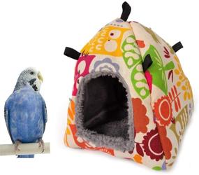 img 4 attached to 🐦 Bird Plush Hammock Parrot Hanging Snuggle Cave Happy Hut Tent for Small Birds and Rodents - Parakeet, Cockatiel, Conure, Lovebird, Budgie, Hamster, Gerbil, Rat, Chinchilla, Squirrel - Cage-friendly