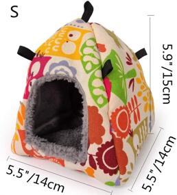 img 3 attached to 🐦 Bird Plush Hammock Parrot Hanging Snuggle Cave Happy Hut Tent for Small Birds and Rodents - Parakeet, Cockatiel, Conure, Lovebird, Budgie, Hamster, Gerbil, Rat, Chinchilla, Squirrel - Cage-friendly