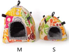 img 2 attached to 🐦 Bird Plush Hammock Parrot Hanging Snuggle Cave Happy Hut Tent for Small Birds and Rodents - Parakeet, Cockatiel, Conure, Lovebird, Budgie, Hamster, Gerbil, Rat, Chinchilla, Squirrel - Cage-friendly