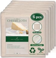 🧀 6 pack of ultra fine 20x20 inch hemmed cheesecloth - 100% unbleached cotton muslin cloth for straining, cooking, baking at home - reusable fabric logo